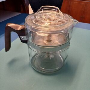 Vintage Pyrex Flameware/Bakelite Handle Coffee Pot 78248 Cottagecore Grandmacore